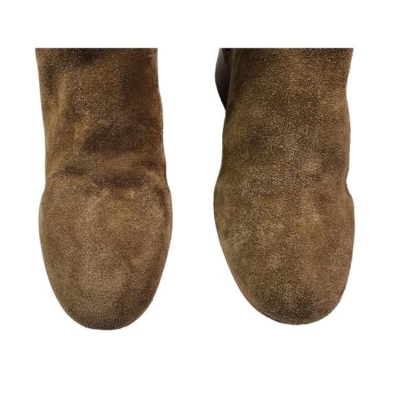 NEW Topshop Womens Barley Tan Suede Heeled Ankle Booties sz 39 (8.5 US) Chelsea - Picture 4 of 8